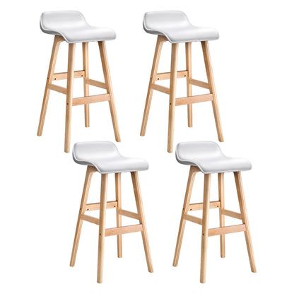TWSC 4x Bar Stools Wooden Stool White