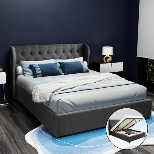 Artiss Bed Frame Gas Lift Charcoal ISSA