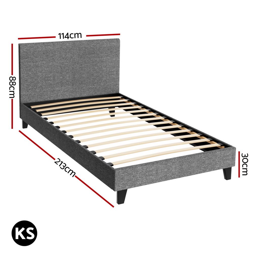 TWSC Bed Frame King Single Size Grey NEO