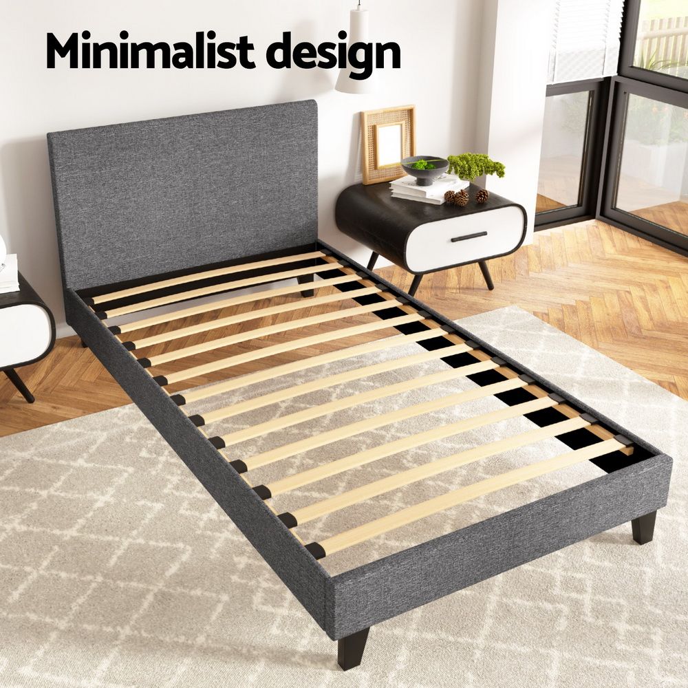 TWSC Bed Frame King Single Size Grey NEO