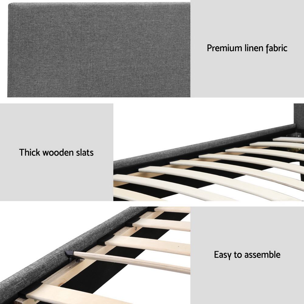 TWSC Bed Frame King Single Size Grey NEO