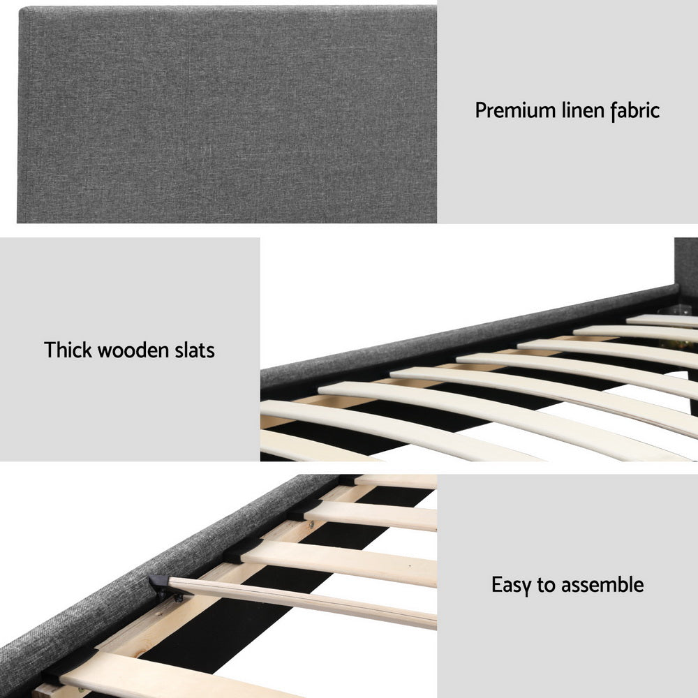 TWSC Bed Frame King Single Size Grey NEO