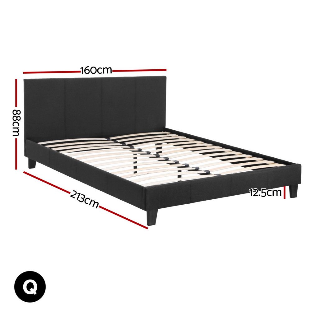 TWSC Bed Frame Queen Size Charcoal NEO