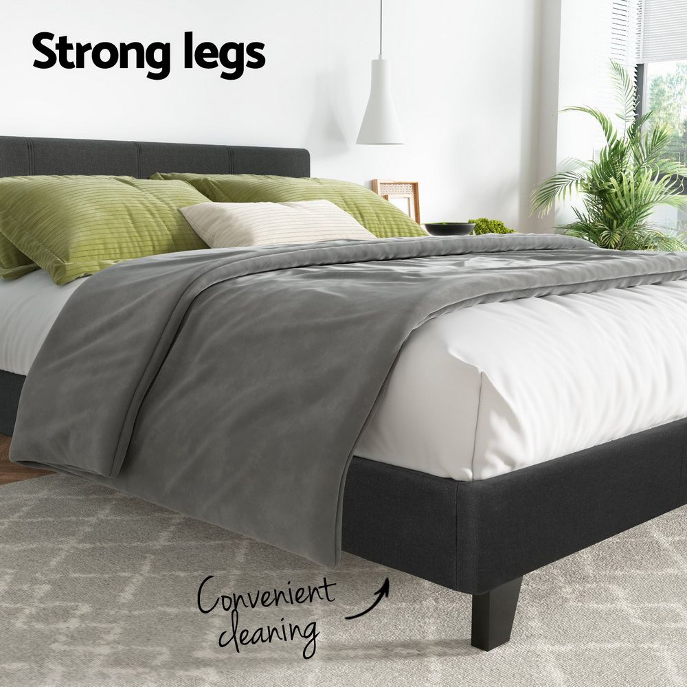 TWSC Bed Frame Queen Size Charcoal NEO