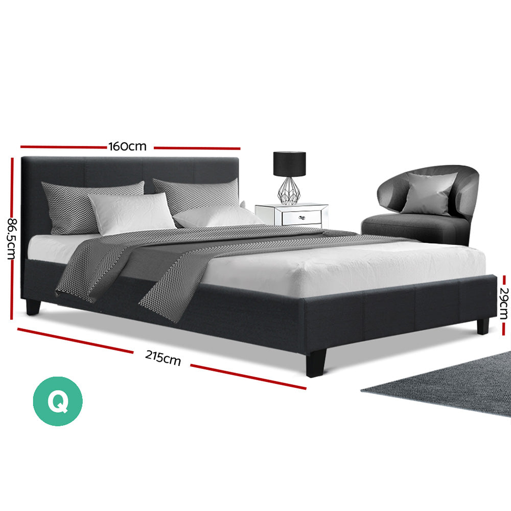 TWSC Bed Frame Queen Size Charcoal NEO
