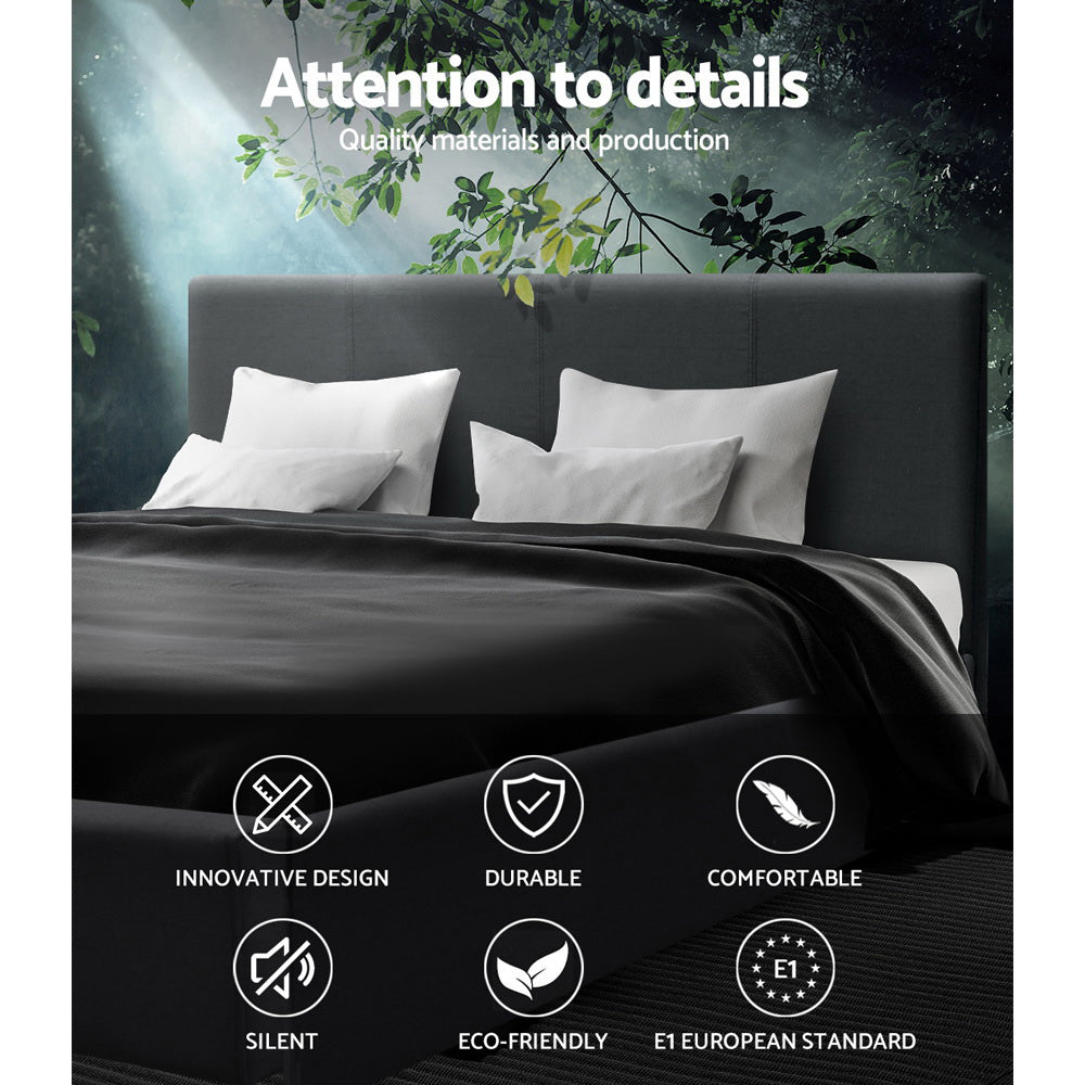 TWSC Bed Frame Queen Size Charcoal NEO