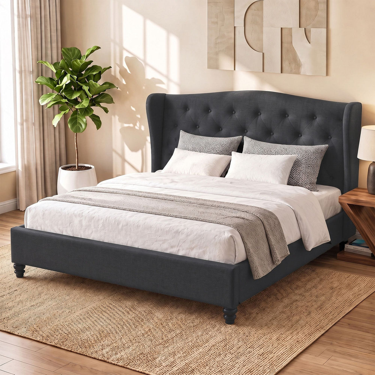 TWSC Bed Frame King Size Charcoal PIER