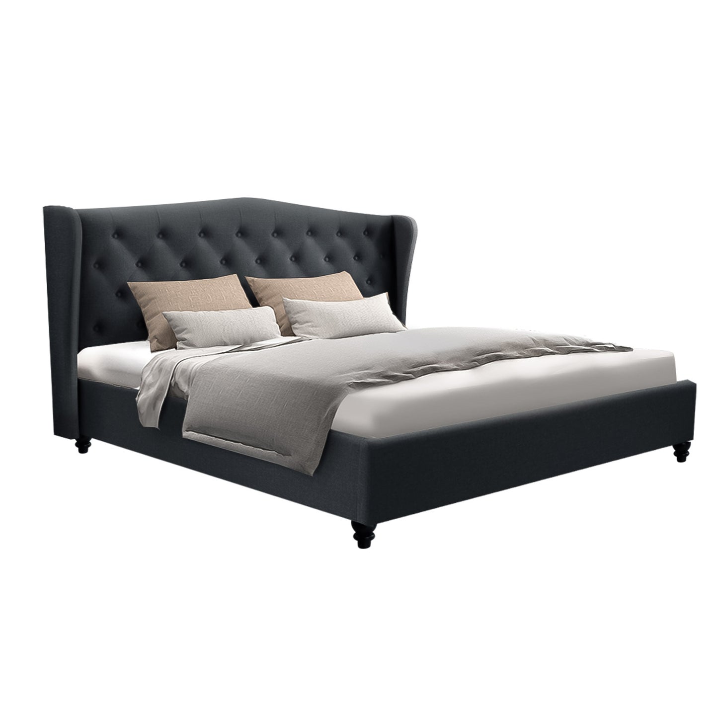 TWSC Bed Frame Queen Size Charcoal PIER