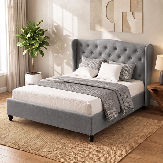 TWSC Bed Frame Queen Size Grey PIER