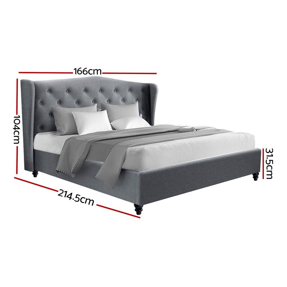 TWSC Bed Frame Queen Size Grey PIER