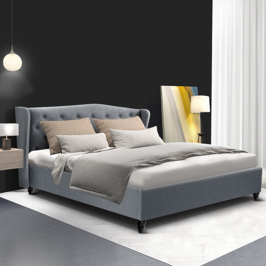 TWSC Bed Frame Queen Size Grey PIER