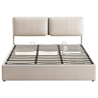TWSC King Bed Frame Gas Lift Storage 3 Drawers Adjustable Headboard Platform Base