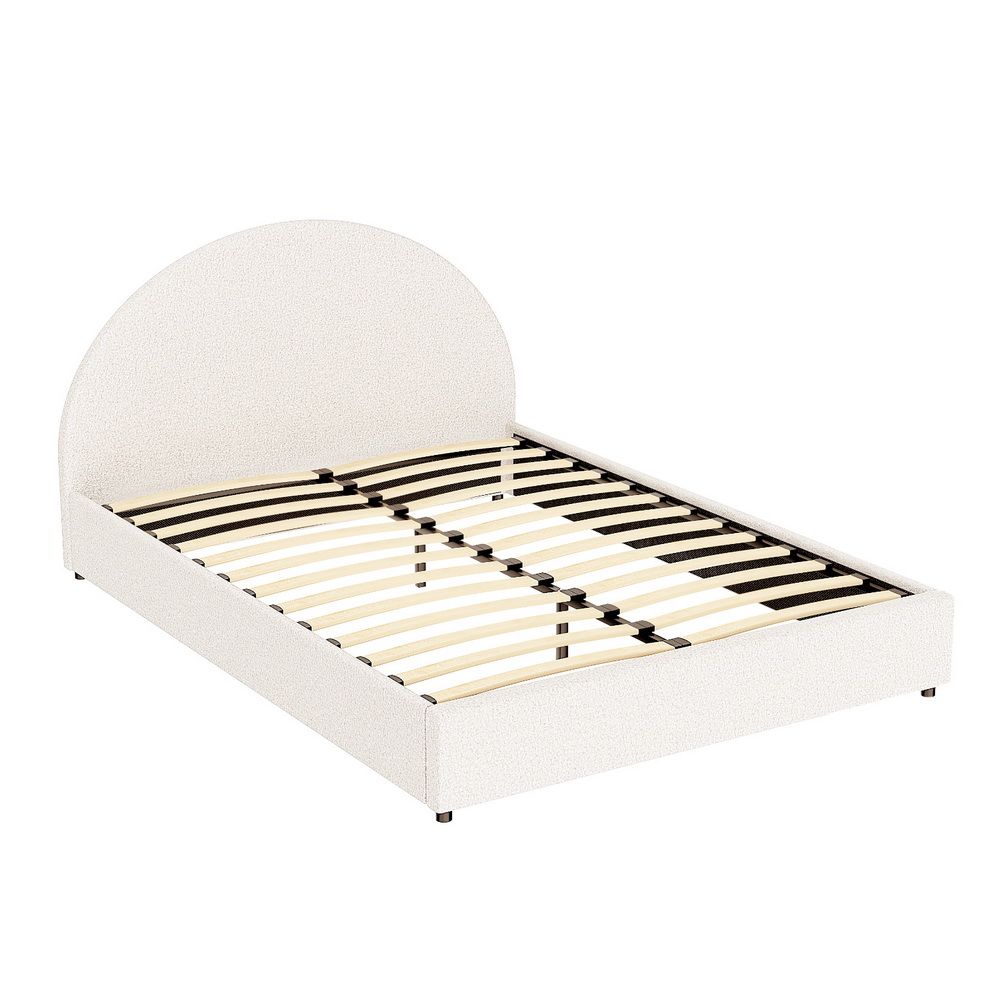 TWSC Bed Frame Gas Lift Strorage Beds Base Platform Boucle Fabric Double ELLA