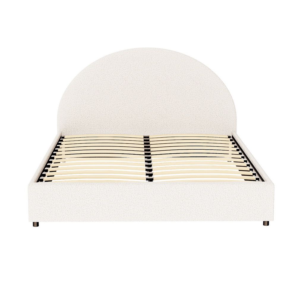 TWSC Bed Frame Gas Lift Strorage Beds Base Platform Boucle Fabric Double ELLA