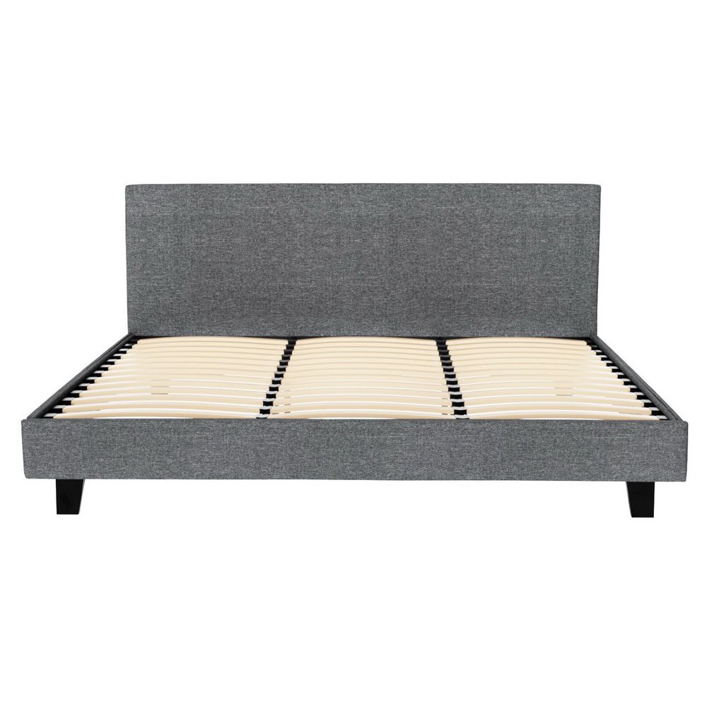 Neo Bed Frame – Padded Headboard, King Size Grey
