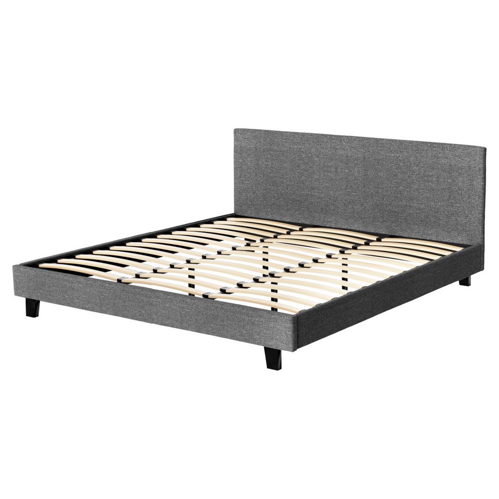 Neo Bed Frame – Padded Headboard, King Size Grey