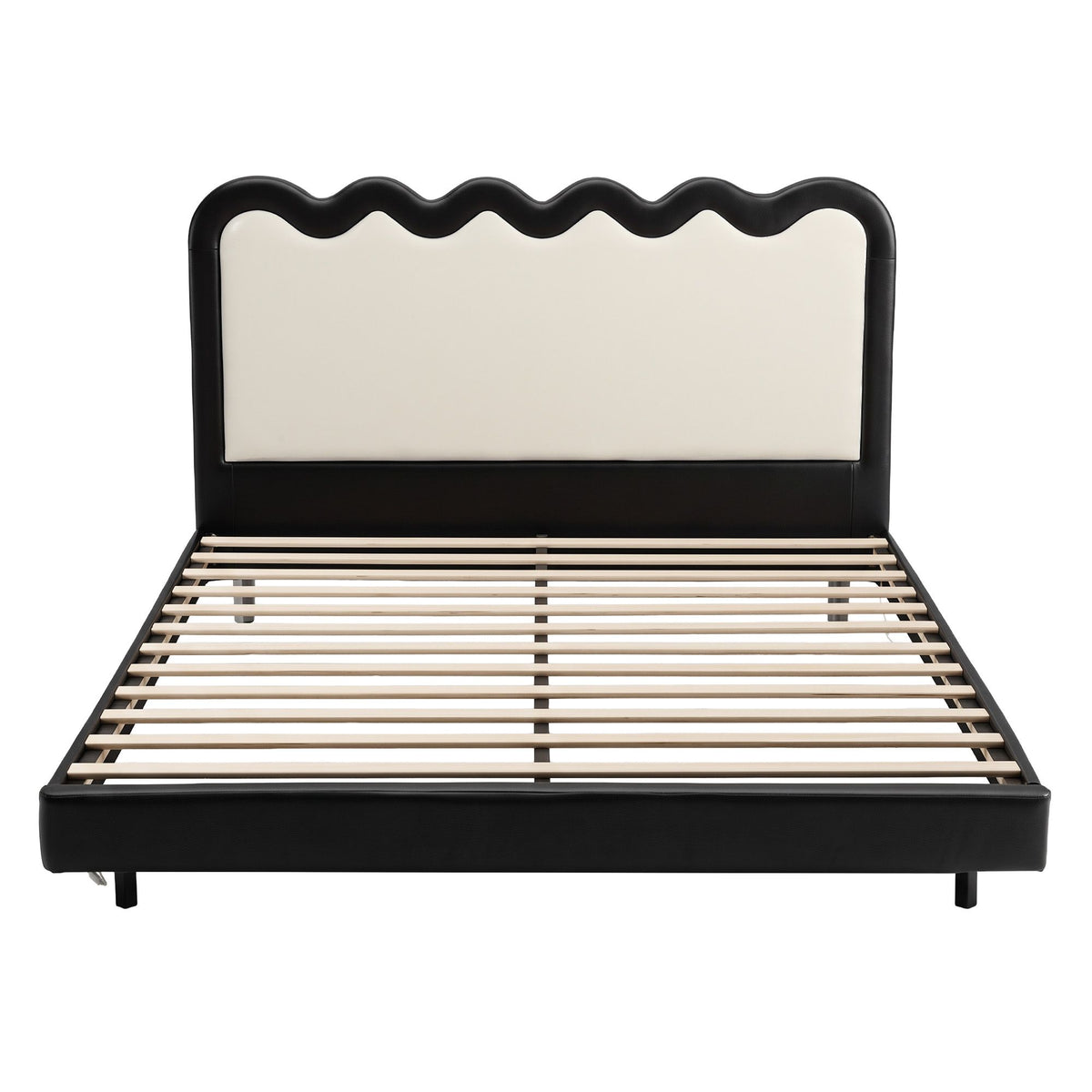 TWSC Queen Bed Frame, Floating Design with RGB LED and USB Charging