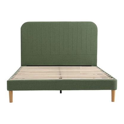 Artiss Double Bed Frame, Green Fabric, Padded Headboard, 300kg Capacity