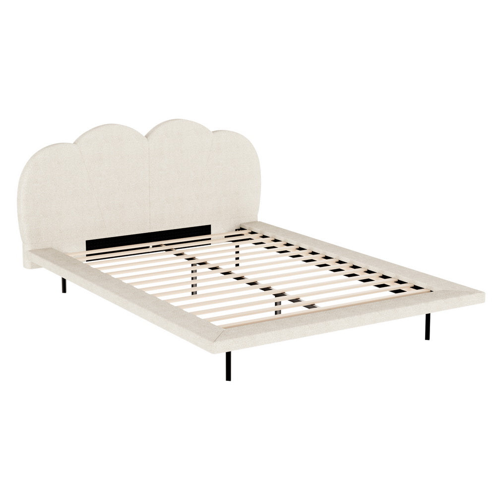 Artiss Bed Frame Boucle Beige SASA