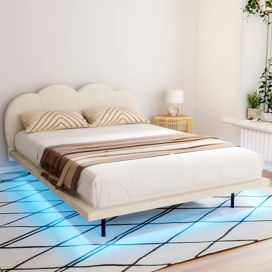 Artiss Bed Frame Boucle Beige SASA