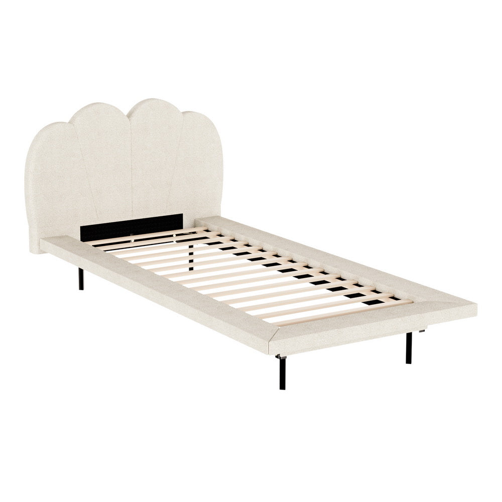 Artiss Bed Frame Boucle Beige SASA