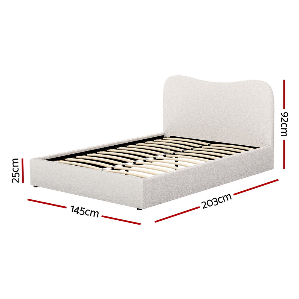 Bed Frame – Boucle Upholstery, Double Size