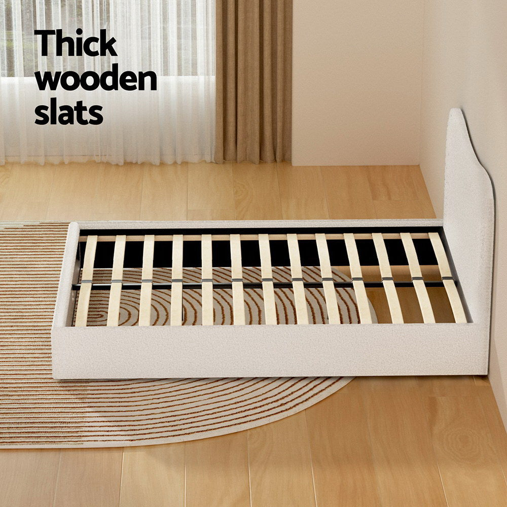 Bed Frame – Boucle Upholstery, Double Size