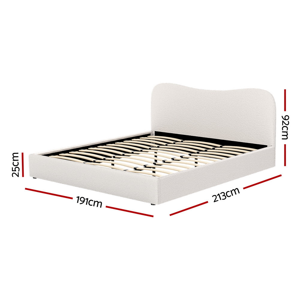 Bed Frame DARA – Boucle Upholstery, King Size