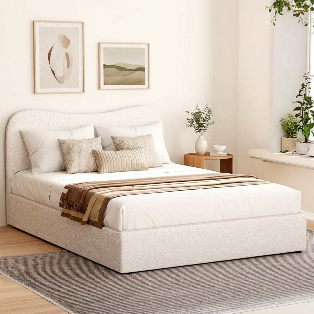 Bed Frame DARA – Boucle Upholstery, King Size