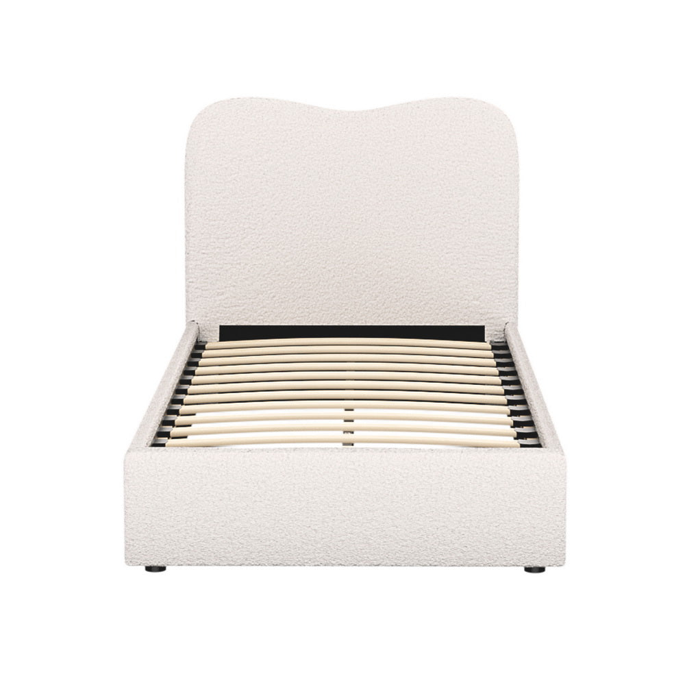 Dara Bed Frame – Boucle Upholstery, Single Size, Beige