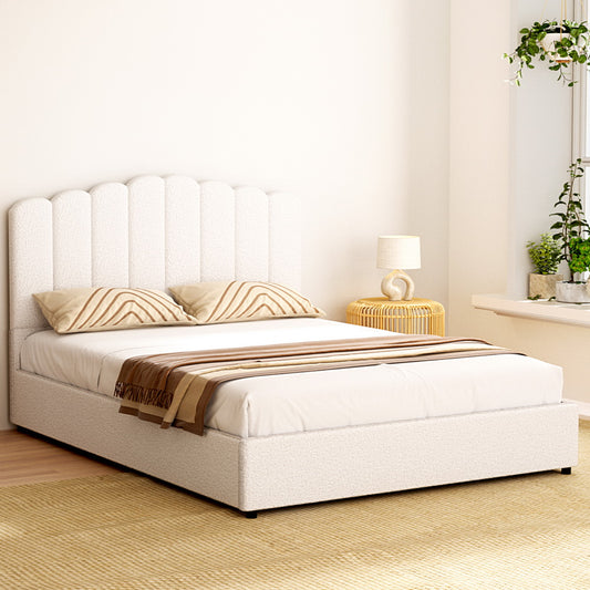 TWSC Bed Frame Queen Size Boucle FION