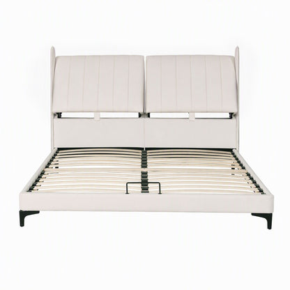 Artiss King Size Bed Frame with Adjustable Headboard, PU Leather