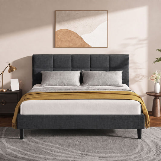 TWSC Bed Frame Double Size Charcoal TINO