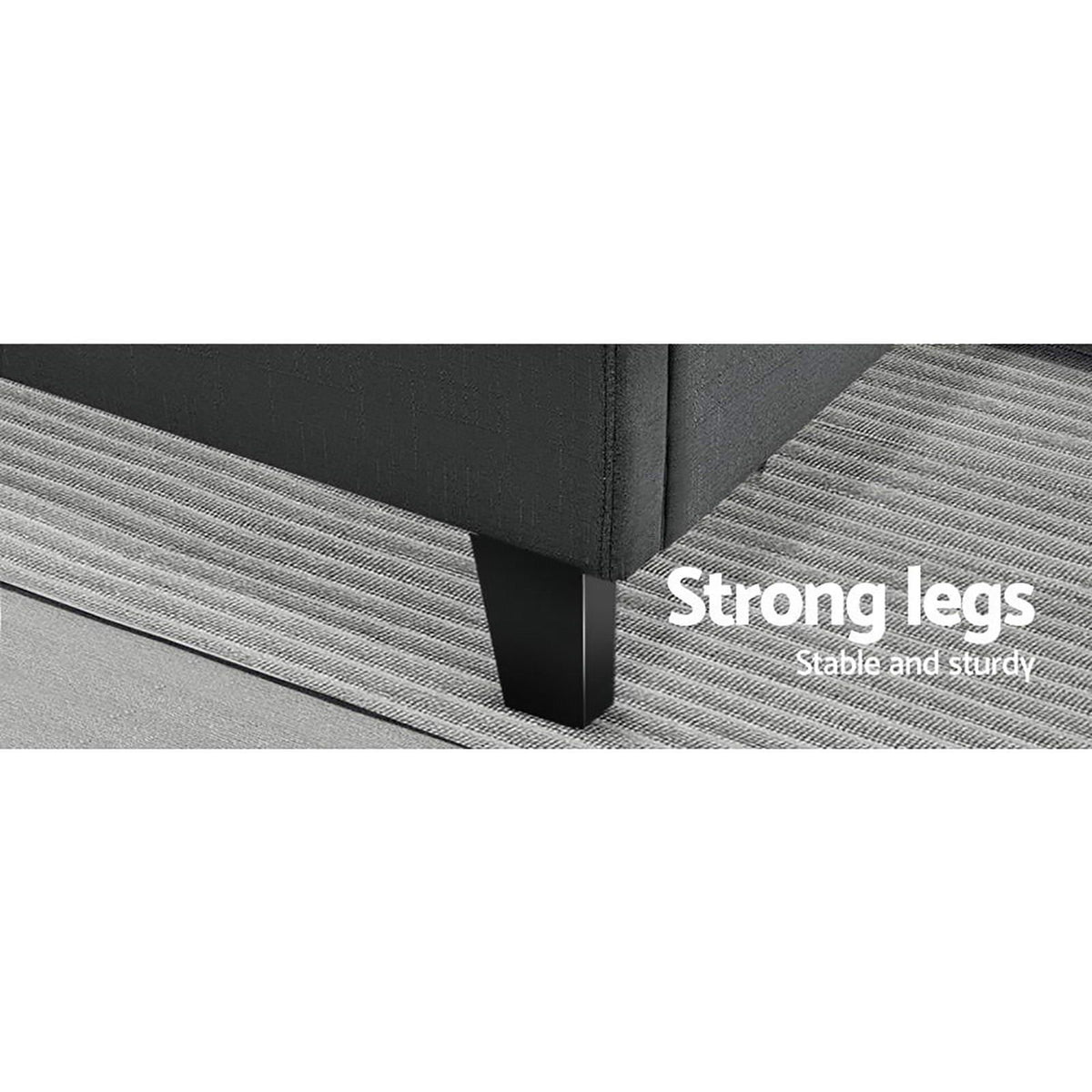 TWSC Bed Frame Double Size Charcoal TINO