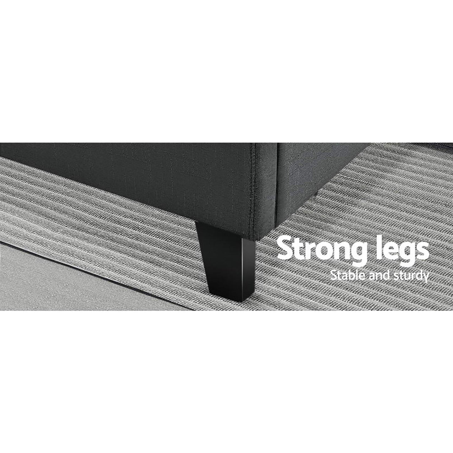 TWSC Bed Frame Double Size Charcoal TINO