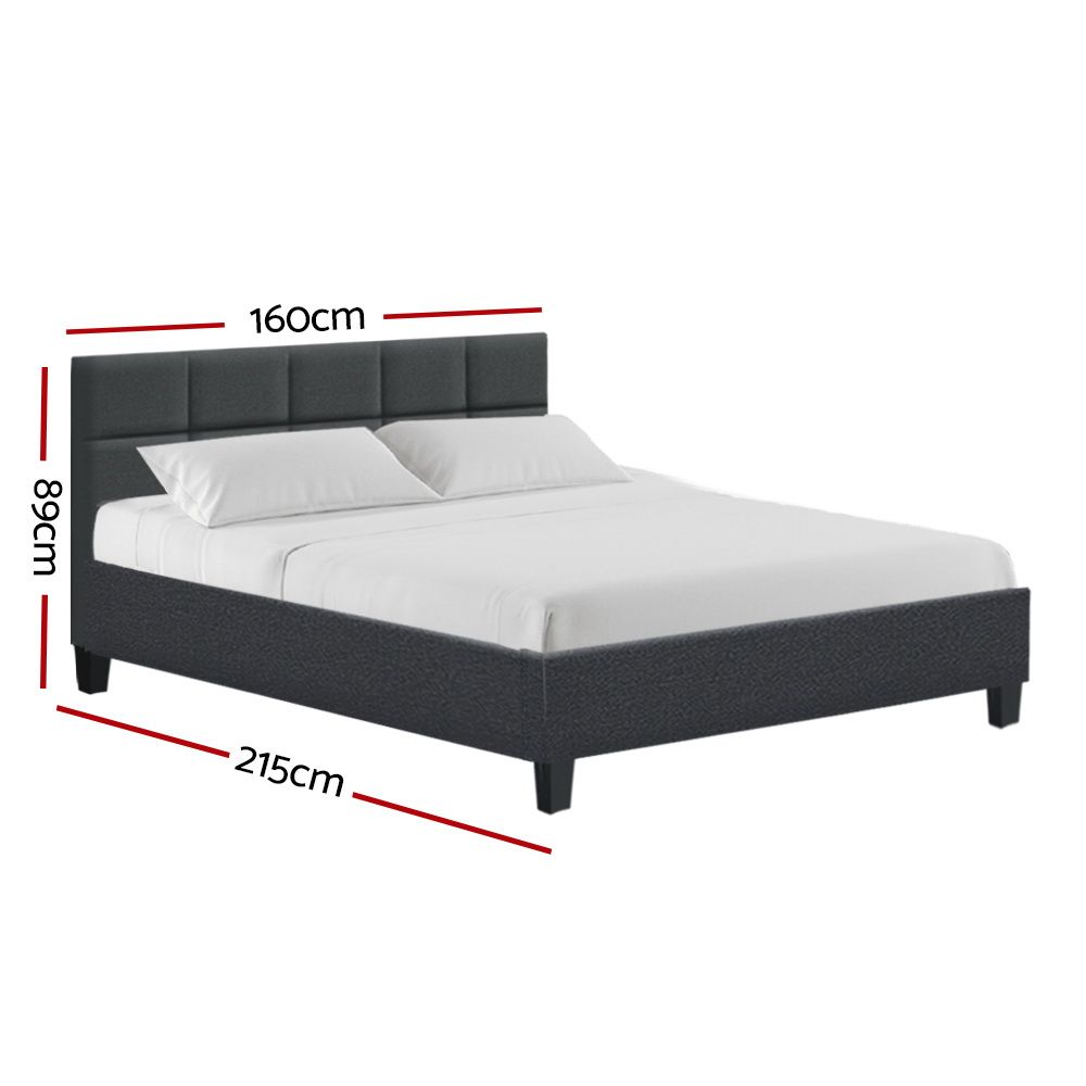 TWSC Bed Frame Queen Size Charcoal TINO