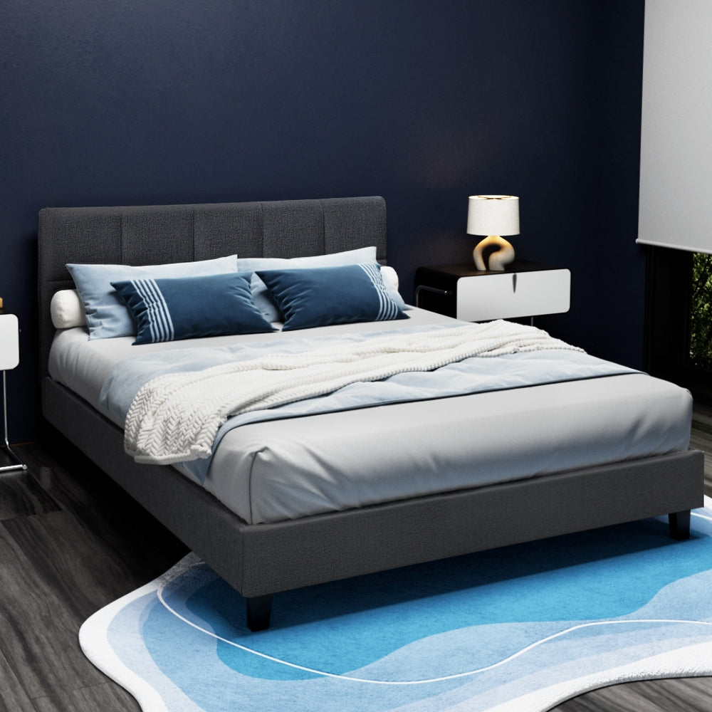 TWSC Bed Frame Queen Size Charcoal TINO