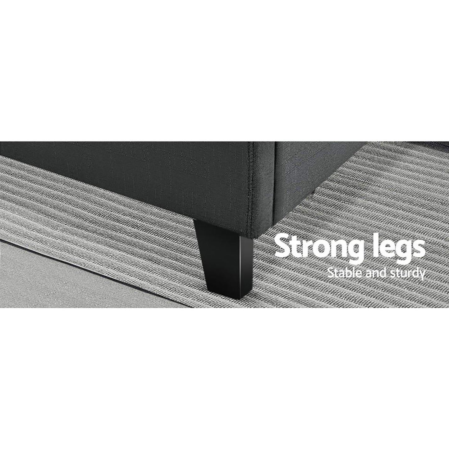 TWSC Bed Frame Queen Size Charcoal TINO