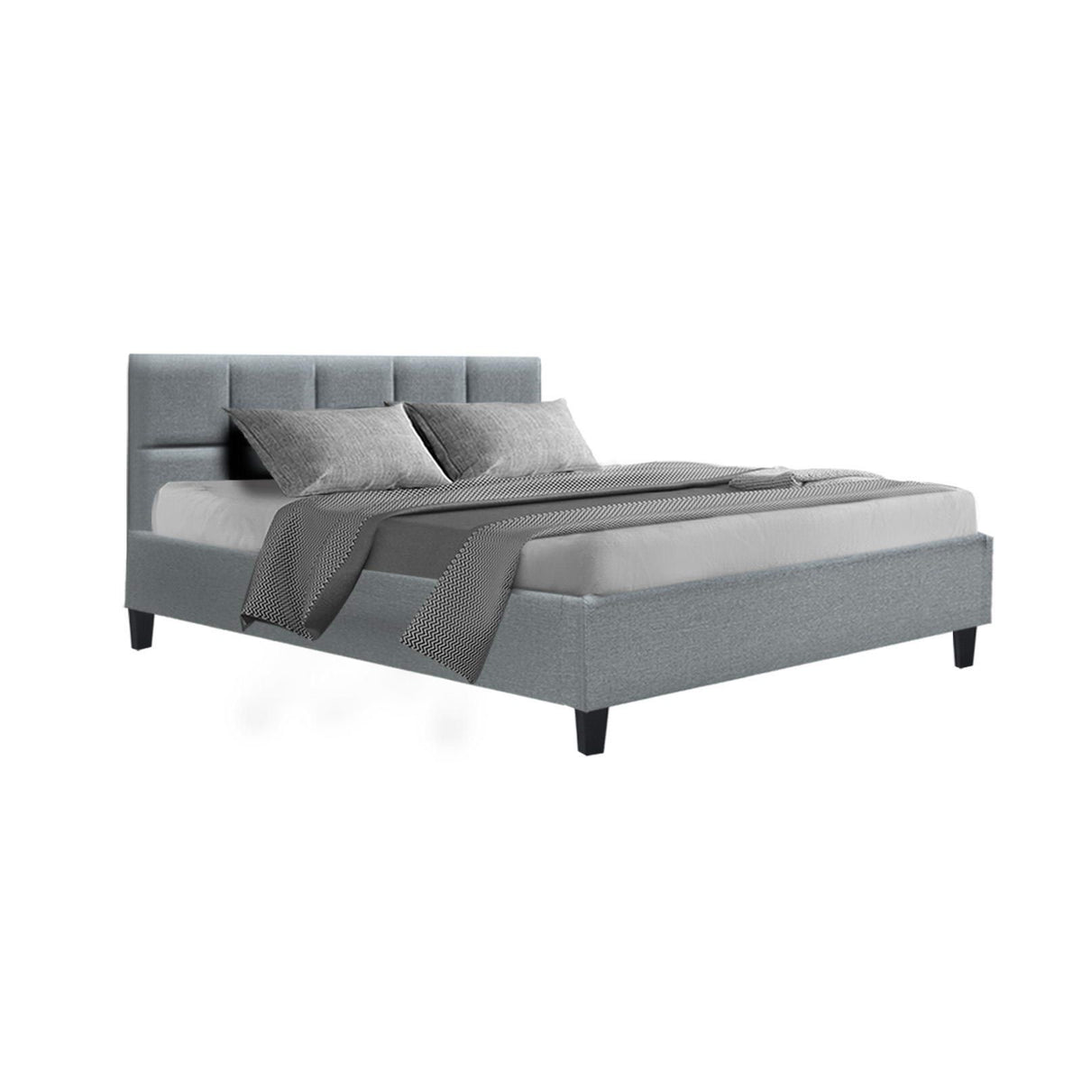 TWSC Bed Frame Queen Size Grey TINO