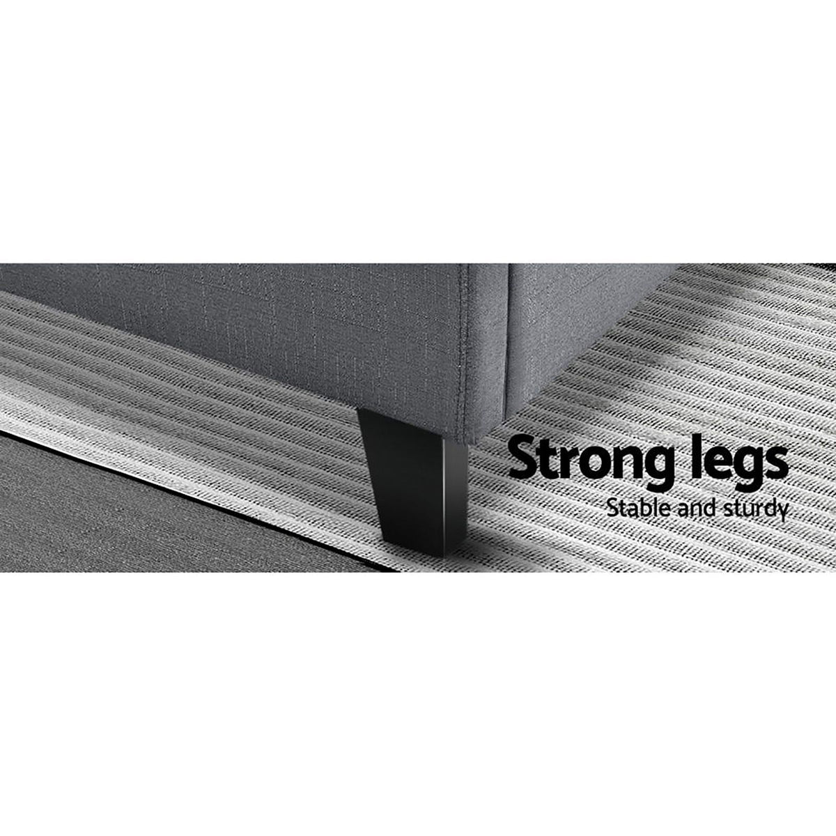 TWSC Bed Frame Queen Size Grey TINO