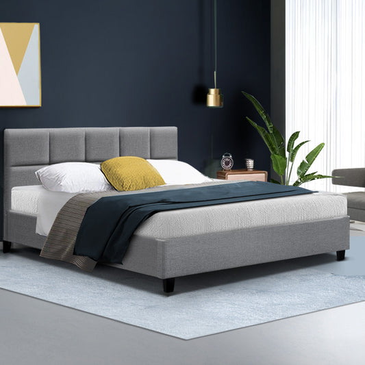 TWSC Bed Frame Queen Size Grey TINO