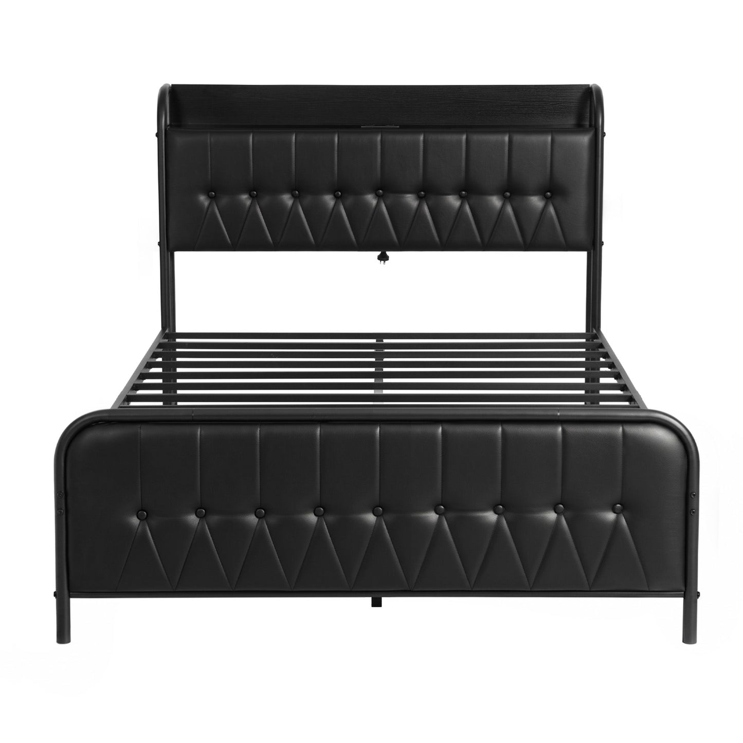 TWSC Queen Bed Frame with Storage Headboard SAA Certified Charging Station