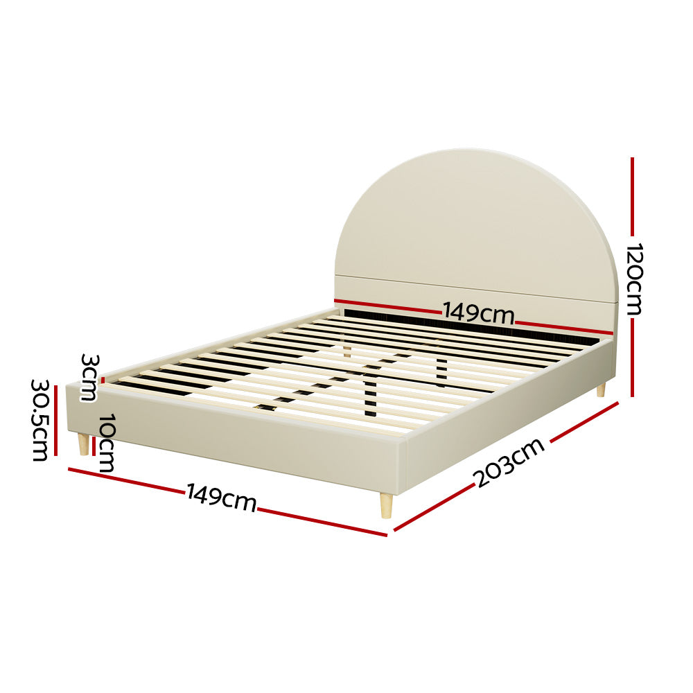 Artiss Bed Frame Velvet Cream ELLA