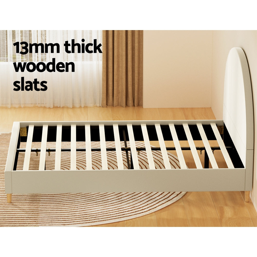 Artiss Bed Frame Velvet Cream ELLA