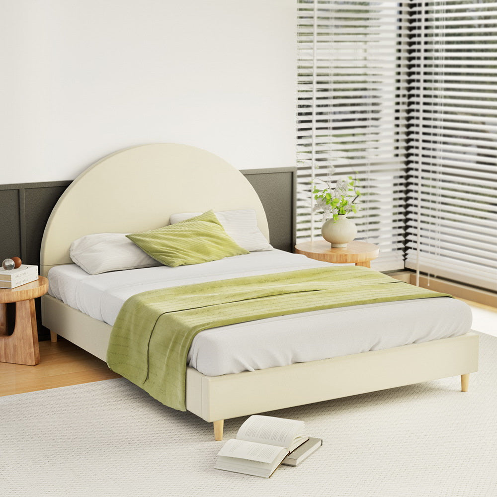 Artiss Bed Frame Velvet Cream ELLA