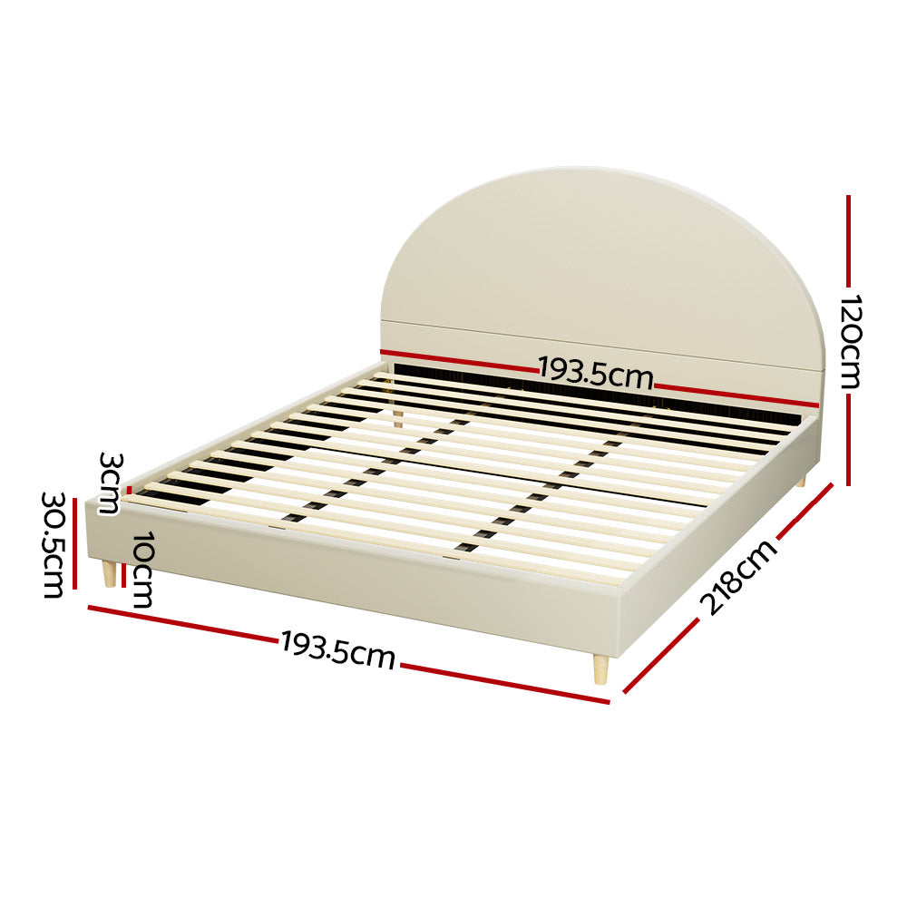Artiss Bed Frame Velvet Cream ELLA