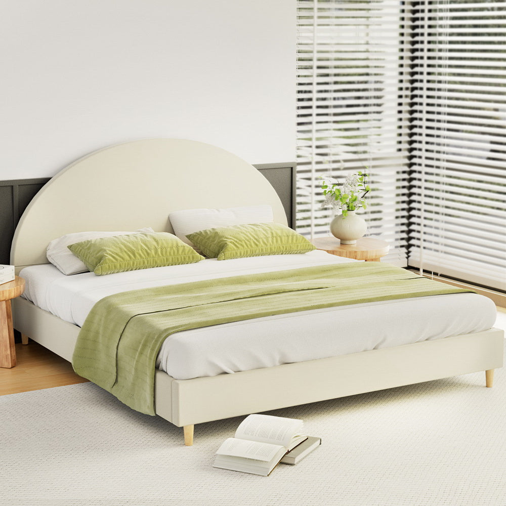 Artiss Bed Frame Velvet Cream ELLA
