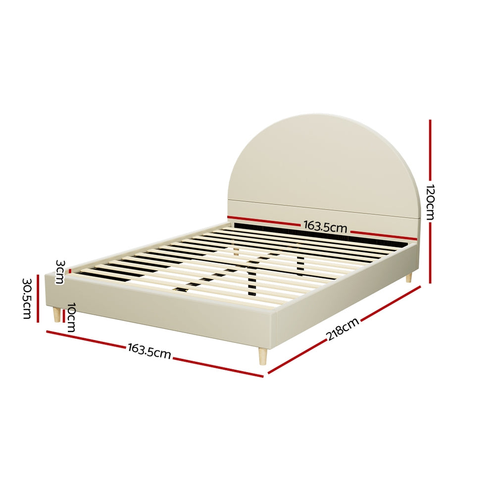 Artiss Bed Frame Velvet Cream ELLA
