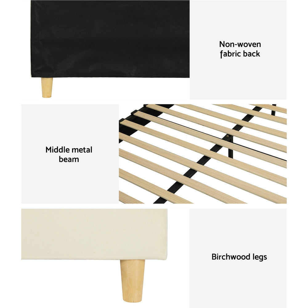 Artiss Bed Frame Velvet Cream ELLA