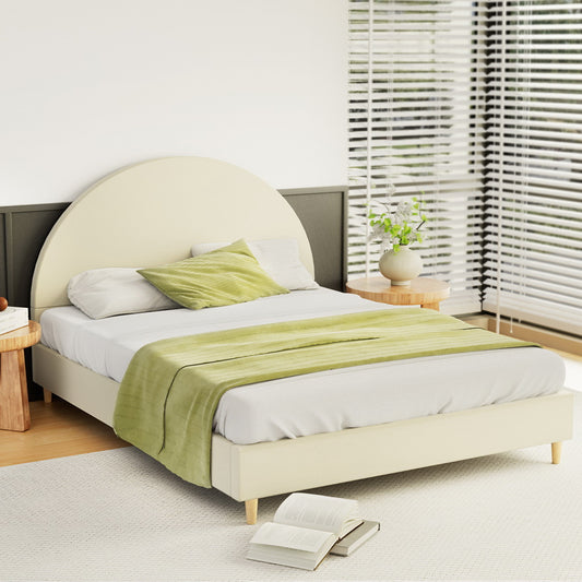 Artiss Bed Frame Velvet Cream ELLA